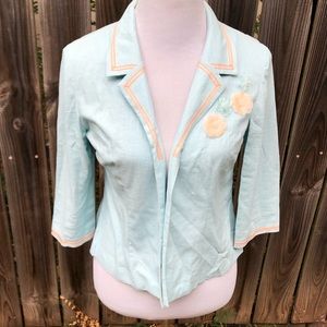 Light Turquoise Floral Blazer